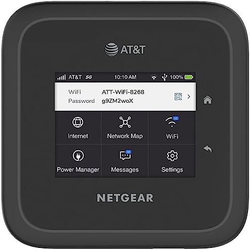 NETGEAR Nighthawk M6 Pro Mobile Hotspot 5G mmWave, 8Gbps, Unlocked, AT&T & T-Mobile, International Roaming, Portable WiFi Device for Travel, 5G Modem Wireless Router (MR6500) (Renewed)