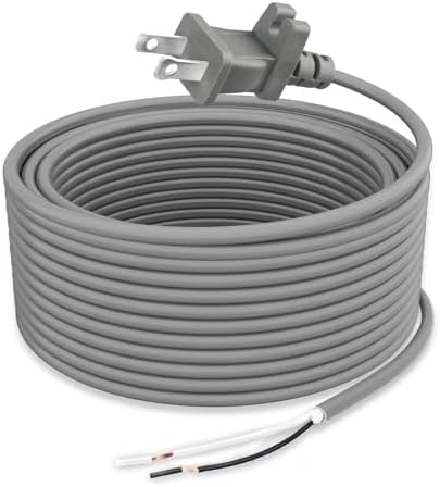 36ft Upright Vacuum Cleaner Replacement Cord for Shark Bissell Hoover Electrolux Eureka Sanitaire Kenmore AC Gray Extension Cord