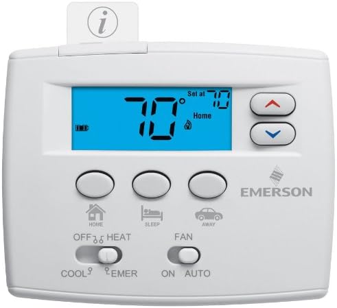 Emerson Thermostats 1F89EZ-0251, Blue Series 2 Inch Low Voltage Thermostats, White, AA