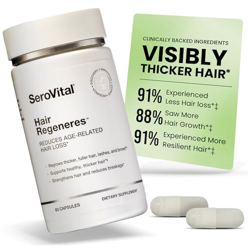 SeroVital Hair Regeneres - Formulated For Women Seeking Enhanced Hair Growth - Supports Noticeable Decrease in Age-Related Hair Loss and Shedding - (60 Count)