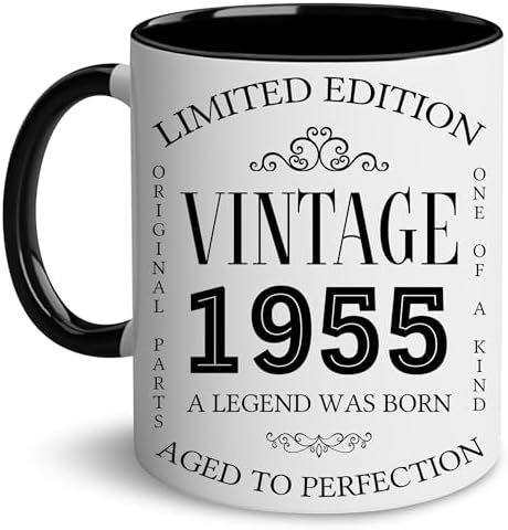 70th Birthday Gifts for Men, Women - 70 Years Old Birthday Decorations - 1955 Vintage Coffee Mug - 70 Year Old Mug - 70th Bday Gifts Ideas - Happy 70th Party Decorations - 70 Present for Men