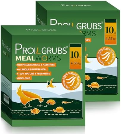 PROILGRUBS 20LBS Dried Mealworms Nature High Protein Worms Bulk Chicken Treat Ideal for Laying hens,Wild Birds,Duck,Fish,Turtle,Reptile...