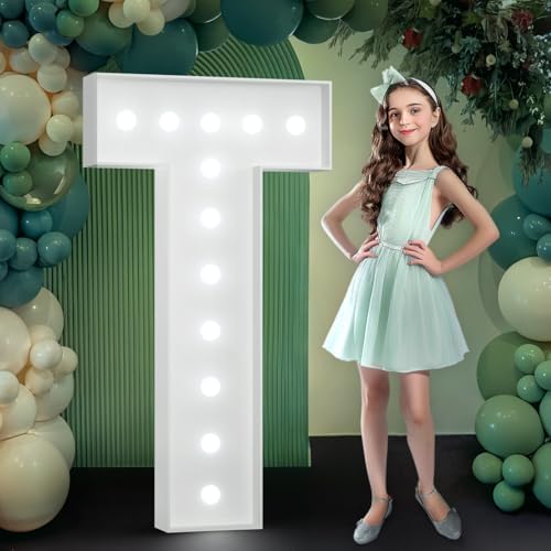 Marquee Letters 4 Feet Tall, Large Light Up Letters T, Light Up Letters 4 Feet Tall for Marry Me Wedding Event Bridal Shower Baby Shower Graduation Anniversary Party Decor