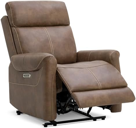 Leather Recliner Chair for Adults Wall Hugger RV Recliner with USB Charging Ports Electric Power Reclining Sofa for Living Room Home Theater Seating Bedroom