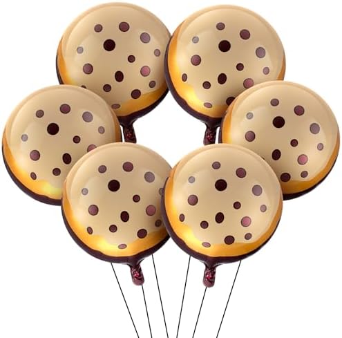 12 Pcs 21 Inch Christmas Chocolate Chip Cookie Balloons Foil Party Balloons Bulk Balloons Decor for Birthday Party Baby Shower Theme Decorations Supplies