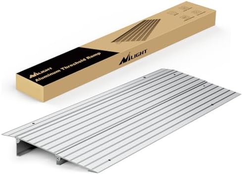 Nilight Door Threshold Ramp, 2" Rise Portable Aluminum Wheelchair Door Entry Ramps for Doorways Stairs Home Steps