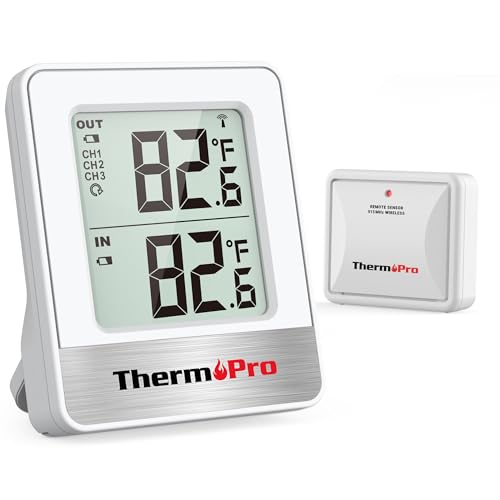 ThermoPro 500FT Indoor Outdoor Thermometer Wireless, Outdoor Thermometers for Patio with Temperature Sensor, Outside RoomThermometer for House Home Reptile Baby Room Temperature Monitor