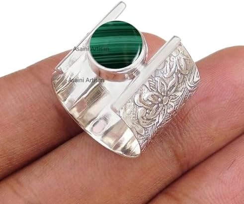 Timeless Elegance: 7MM Round Gemstone Pure 925 Sterling Silver Gift Floral Engraved Ring for Every Occasion