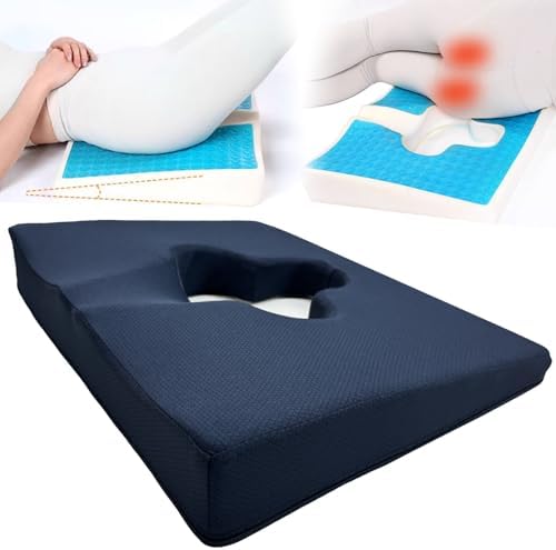 Gel Wheelchair Seat Cushion,Bed Sore Cushions for Butt,Relieve Sciatica,Back,Coccyx,Pressure Sore and Ulcer Pain Relief,Ergonomic Chair Cushion, Anti-Slip Cover Removable and Washing(Blue)