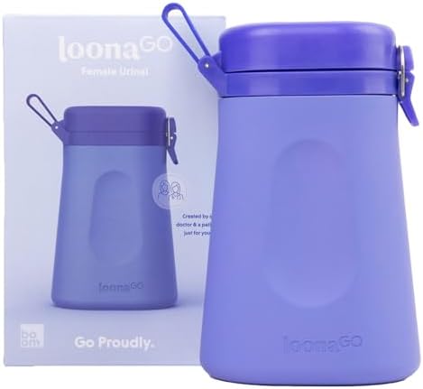 LoonaGo Female Urinal – Portable, Odor-Blocking, Leakproof Pee Bottle – Discreet Bedside & Travel Toilet for Women - Road Trips, Camping and Post Surgery – FSA/HSA Eligible (Blue)