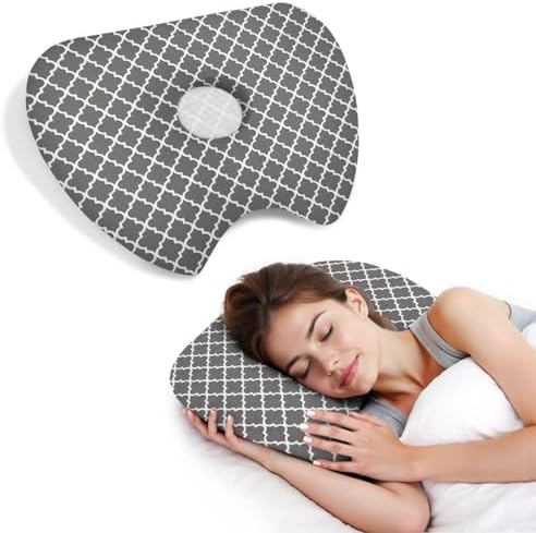 Ear Piercing Pillow with Ear Hole for Side Sleeper Relief Ear Pain,Cotton and Polyester Ear Pillows,Washable Ear Guard Pillow