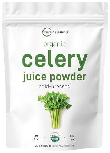 Organic Celery Juice Powder, 20 Ounce (1.25 Pound), 71 Serving, Celery Detox and Cold Pressed, Boosts Immune System, Energy and Supports Gut Health, Rich in Immune Vitamin C and Minerals, Vegan