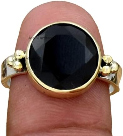 Radiant Sophistication: 10MM Round Gemstone Pure Solid 925 Sterling Silver Ring with Two-Color Elegance, Mother's Day Gift for Women