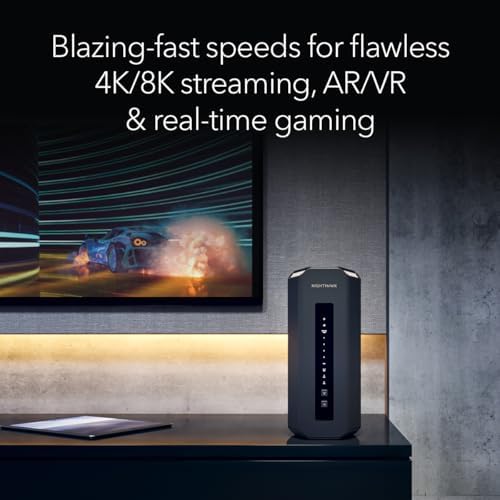 NETGEAR Nighthawk Tri-Band WiFi 7 Router (RS700S) - Security Features, BE19000 Wireless Speed (up to 19Gbps) – 10 Gig Internet Port - Covers up to 3,500 sq. ft., 200 Devices (Renewed)