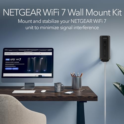 NETGEAR WiFi 7 Wall Mount Kit (RBEWMB-10000S) – Compatible with All Nighthawk WiFi 7 Routers and Orbi WiFi 7 Mesh Systems, Black