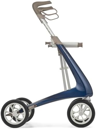 byACRE Carbon Ultralight Rollator - World's Lightest Carbon Rollator - Only 10.6 lbs/for Indoor and Outdoor Use/Foldable and Easy to Travel with (Royal Blue, Compact Track)