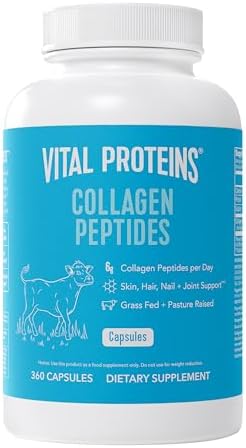 Vital Proteins Collagen Pills Supplement (Type I, III), 360 Collagen Capsules, 3300mg Serving Help Support Healthy Hair, Collagen Supplement