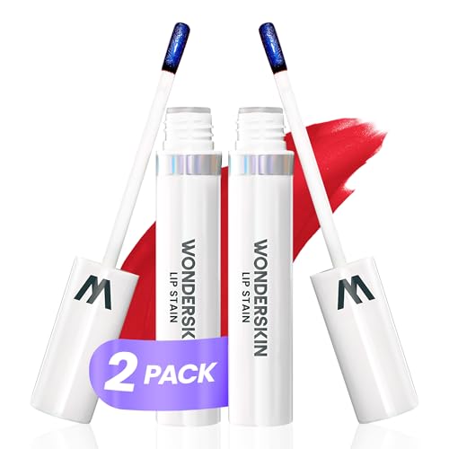 Wonderskin Wonder Blading Lip Stain Peel Off Masque, 2 Pack - Long Lasting, Waterproof and Transfer Proof Matte Red Lip Tint Stain (Playful Masque)