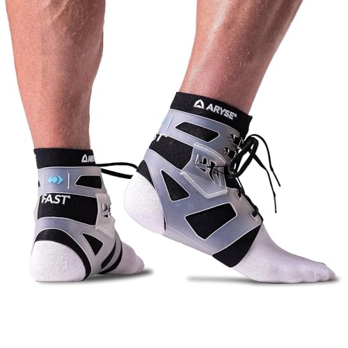 IFAST Ankle Brace - Ankle Stabilizer For Men & Women - Great For Basketball, Volleyball, Soccer & More! (Large, Frosted, Pair)