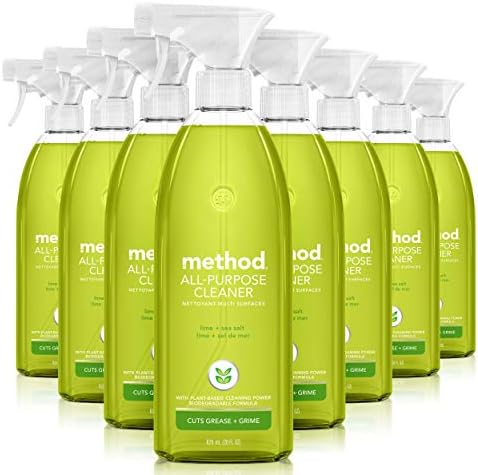 Method - 1239 All Purpose Cleaner, Lime + Sea Salt, 28 Fl Oz (Pack of 8), Eco-Friendly Multi-Surface Cleaning Spray
