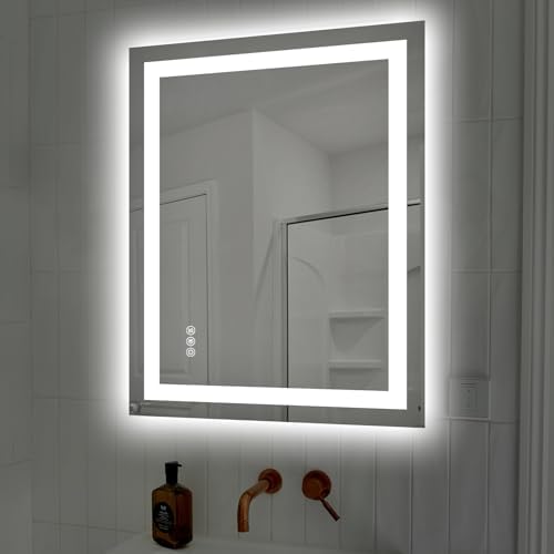28X36 LED Bathroom Mirror with Lights, Anti-Fog, Dimmable, Backlit + Front Lit, Smart Bathroom Vanity Mirror, Memory Function, Shatterproof, Tempered Glass (Horizontal/Vertical)