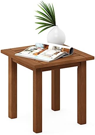 Furinno FG18506 Tioman Hardwood Patio Furniture Outdoor End Table, Natural