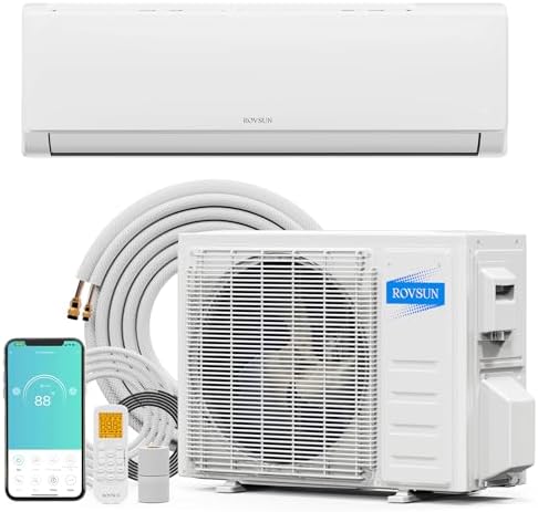 ROVSUN 12000 BTU Wifi Enabled Mini Split Air Conditioner & Heater with Inverter, 21 SEER2 Energy Saving 115V Ductless Split AC Unit with Pre-Charged Condenser, Heat Pump & Installation Kit