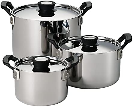 Tramontina Nesting 6 Pc Stainless Steel Tri-Ply Clad Sauce Pan and Stock Pot Set, 80116/048DS