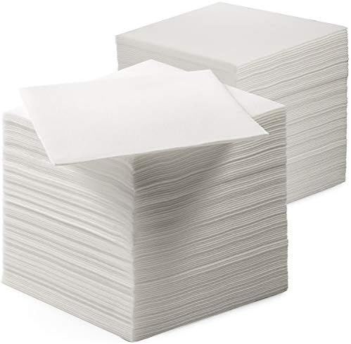 200 Linen-Feel Beverage Napkins - Disposable Cocktail Napkins, Made In USA - Soft & Absorbant Elelgant Paper Napkins For Bar, Café, Restaurant Or Event