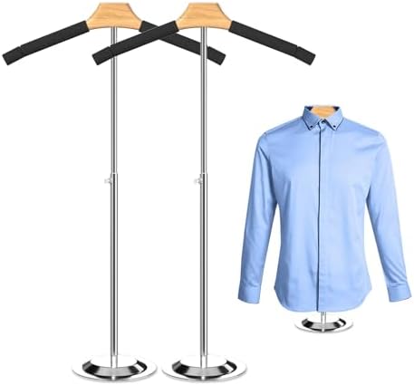 Shirt Display Stand 2 Pack T Shirt Display Stand for Vendors 18.1-31 Inch Height Adjustable Shirt Rack Shoulder Stand Clothing Display Stand Portable Hanger Rack for Steaming Dress Garment