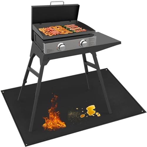 48 x 36in Under Grill Mat Compatible with Blackstone 17in & 22in Griddle with Stand - Fireproof Griddle Mat for Blackstone to Protect the Deck, Patio, Pavers - BBQ Mats Compatible with Outdoor Grill