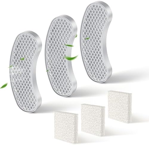 3-Pack Filters Replacement & 3-Pack Pre-Filter Sponges for 9~12 Weeks Usage, Compatible with All Petlipo Water Fountain for Cats Dogs