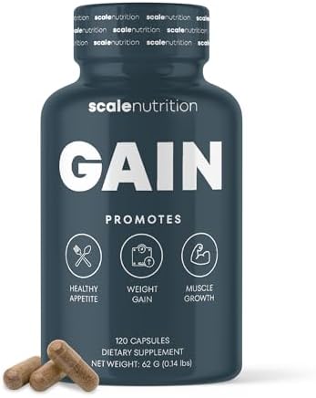 Gain | Appetite Booster, Muscle Growth, Weight Gain, and Digestion Support Pills for Men and Women to Eat More | Creatine & Natural Herbs Supplement 120 Capsules