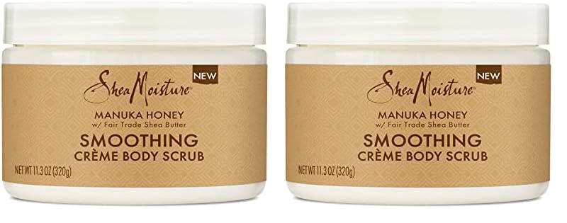 SheaMoisture Smoothing Body Scrub Manuka Honey To Reduce Rough Skin Exfoliating Body Scrub with Fair Trade Shea Butter 11.3 oz (Pack of 2)