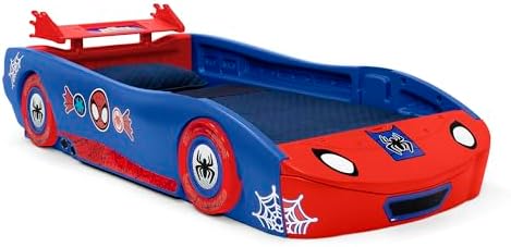 Delta Children - Spidey and His Amazing Friends Web Crawler Race Car Twin Bed, Blue/Red