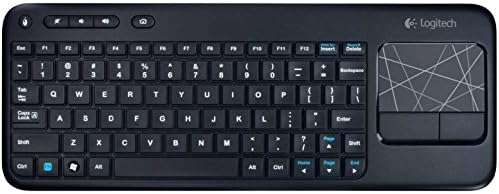 Logitech Wireless Touch K400r USB Compact Keyboard w/3.5in Touchpad - 920-003070 - Black(Renewed)