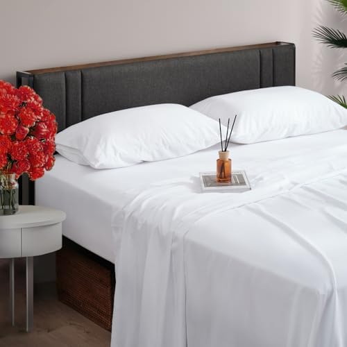 Z-hom 4 Piece Full Size Bed Sheets, Upgraded Cooling Deep Pocket Comfy Breathable, Hotel Luxury Bedding Sheets & Pillowcases, Extra Soft & Wrinkle Free Sheets Cover, Full Sheets up to 16 inch, White