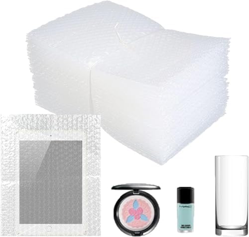 50Pcs Clear Bubble Bags, 8”x10” Bubble Pouches for Shipping, Double Wall Bubble Cushioning Wrap Bags for Mailing Packing, Moving and Storage Glass Fragile China Dishes Electronic Item Christmas Small