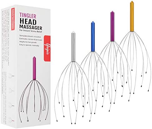 4 Pack Scalp Massagers, Handheld Head Massage Tingler, Scratcher for Deep Relaxation, Hair Stimulation and Stress Relief Christmas Gift