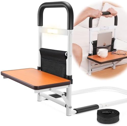 ONLYCARE Bed Rails for Elderly Adults Safety, Adjustable Side Rails for Beds for Seniors & Patients, FSA or HSA Eligible Elderly Bed Support with Motion Light & Storage Pocket, Fits All Beds