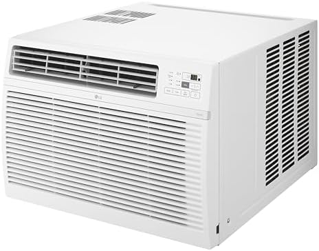 LG 24,500 BTU Smart Window Air Conditioner, 230/208V, Cools Room up to 1560 Sq. Ft. for Bedrooms, Living Room, Apartments, with Remote, 3 Fan Speeds, 24-Hour Timer, White