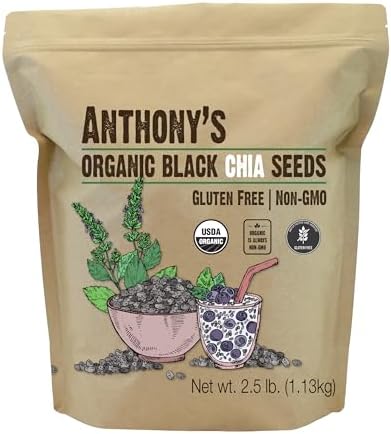 Anthony's Organic Chia Seeds, 2.5 lb, Gluten Free, Vegan, Keto Friendly