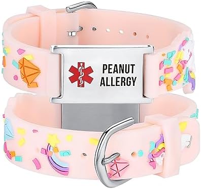 LinnaLove cartoon medical alert id bracelets Parents gift to Son, daughter, brother, sister
