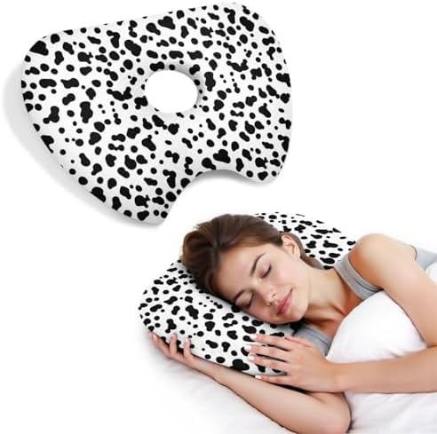 Ear Piercing Pillow for Side Sleepers Pillows with Holes for Ear Pain,Donut Pillow for Ear Side Sleeping Pillow for Adults CNH Ear Pain Relief Pressure Sores Ear Pillow with Hole in Center