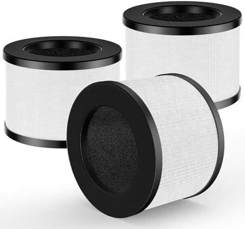 3 Pack TZ-K1 Replacement Filter Compatible with ToLife TZ-K1 Air Puri-fier, MK01 MK06 and FreAire KN6391 Air Purifi-ers, 3-in-1 H13 HEPA Filter, Activated Carbon and Pre-filter, 360° Rotating Filter