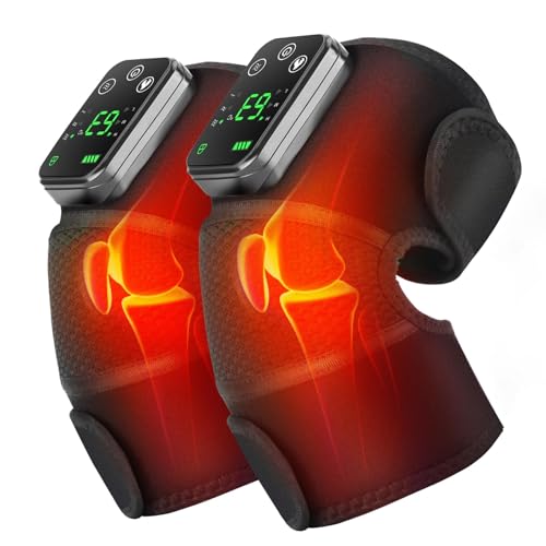 NORTHERN BROTHERS Heated Knee Massager for Pain Relief, Portable Knee Brace with Heat to Keep Warms, Knee Heating Pad for Shoulder Elbow 3 in 1 with Vibration