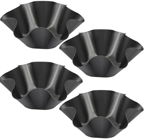 4 pcs 8.5" Nonstick Large Taco Shell Bowl – Carbon Steel Tortilla Maker Shell Pans Baking Molds Tostada for Frying Salad Bowls