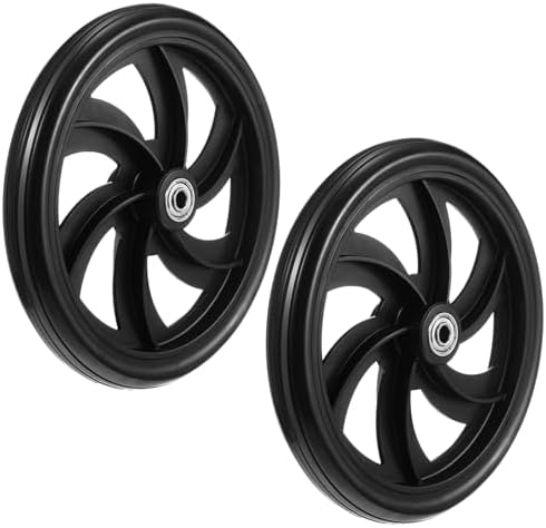2 Sets Replacement Wheelchair Wheels for Walkers 7.5 Inch Wheelchair Front Wheels Anti Slip Walker Rubber Replacement for Stroller Casters Rollers Accessories