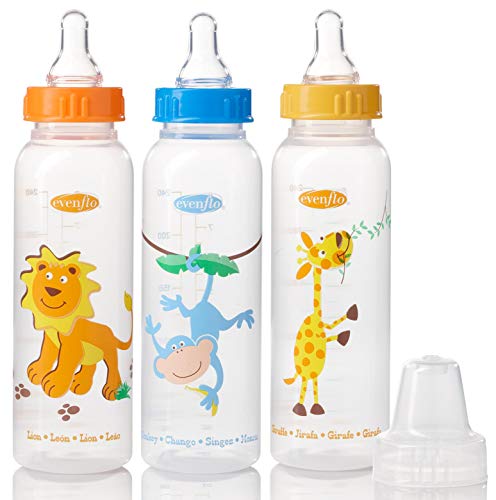 Even Flo Best for Baby 1338311 8 Oz Bottle with Standard Nipple Assorted Colors 3 Count