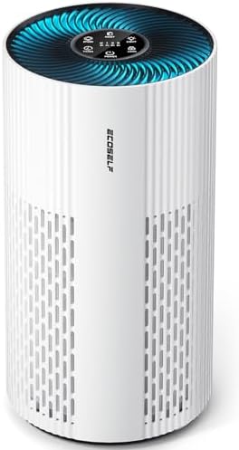 Air Purifiers for Home Large Room with 20dB Sleep Mode, 360° Air Intake & Outlet, HEPA Air Purifier for Bedroom Pets Cover Up to 1076 Ft²,Air Cleaner with 7 Color Light, HAP604, Bright White